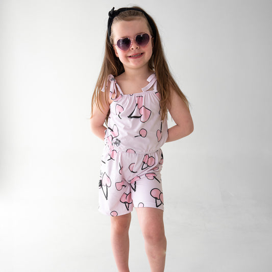 Cherry-tie Romper