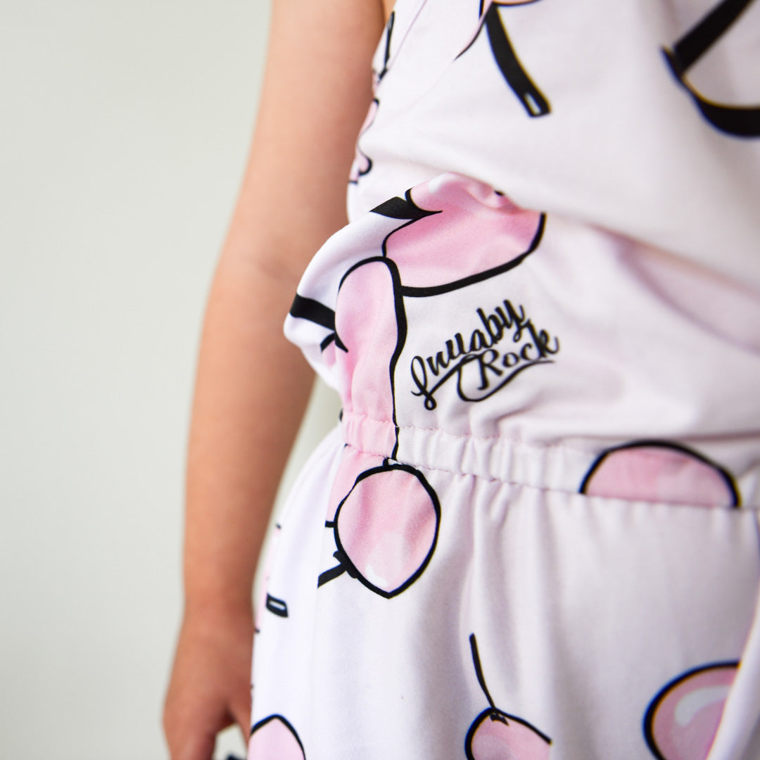 Cherry-tie Romper
