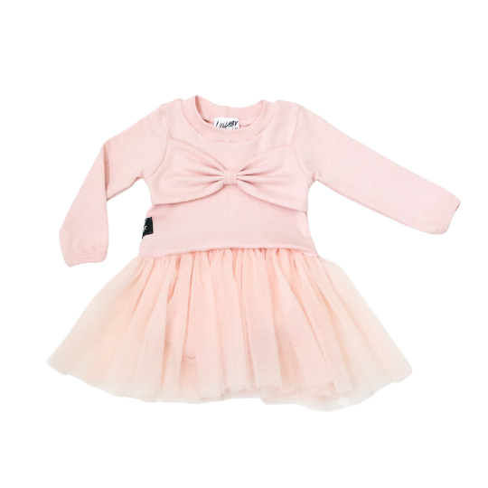 Bow-tiful Longsleeve Tutu Dress in Blush