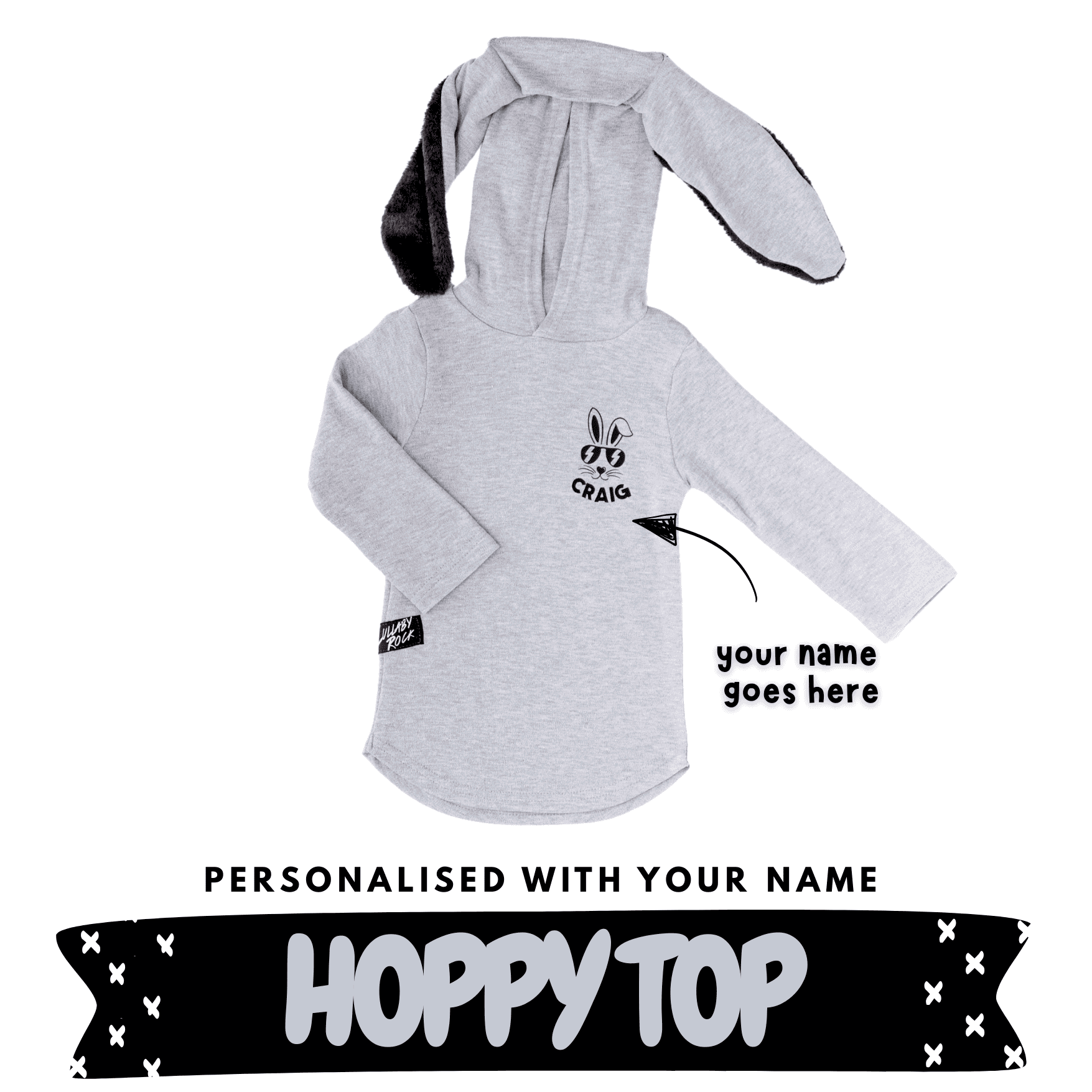 Personalised - Hoppy Top in Grey