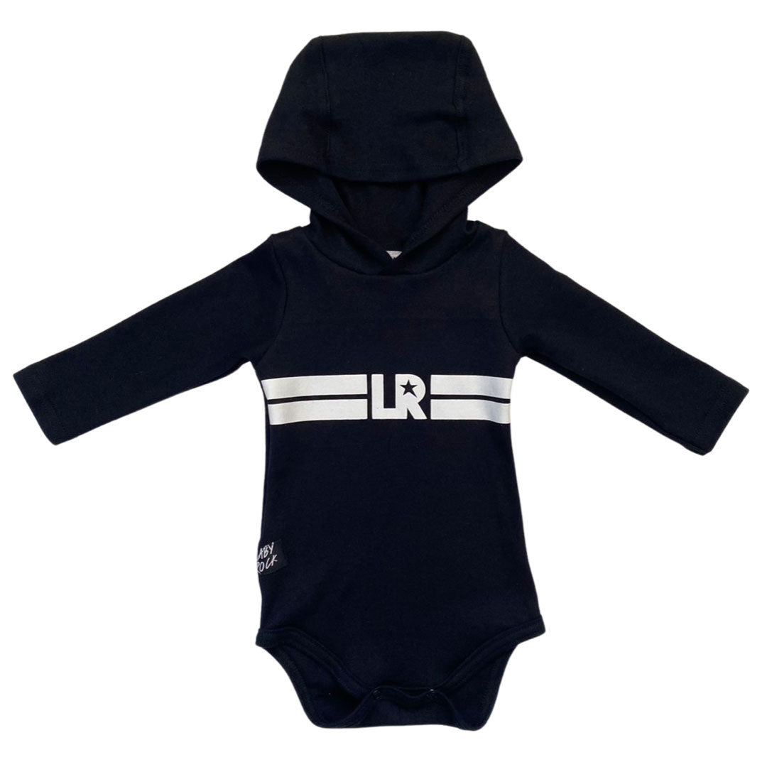 Retro Stripes Hooded Bodyvest – Black
