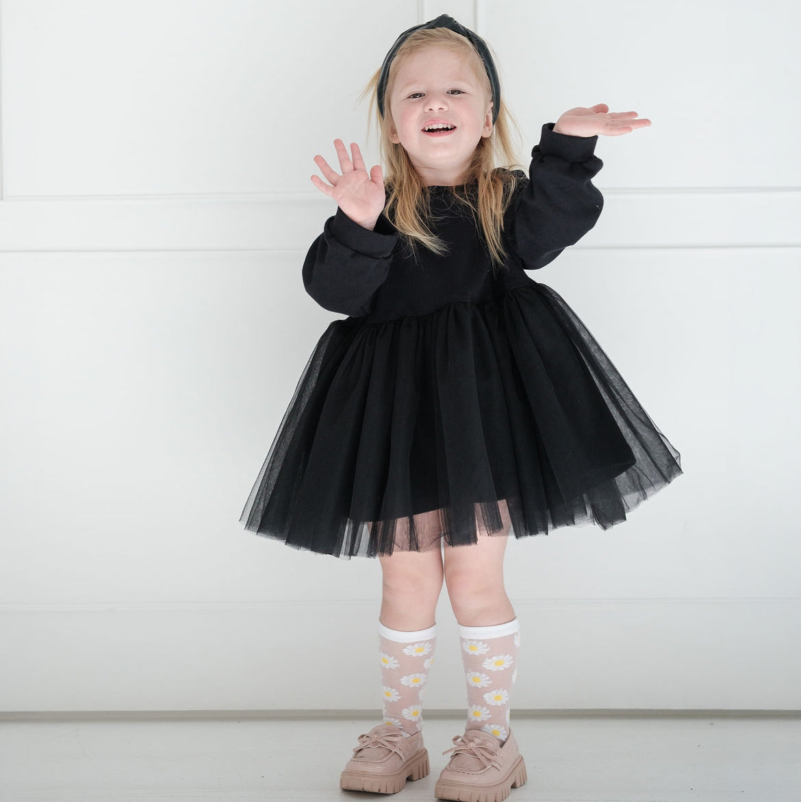 Supernova Oversized Sweatshirt Tutu Dress in Black