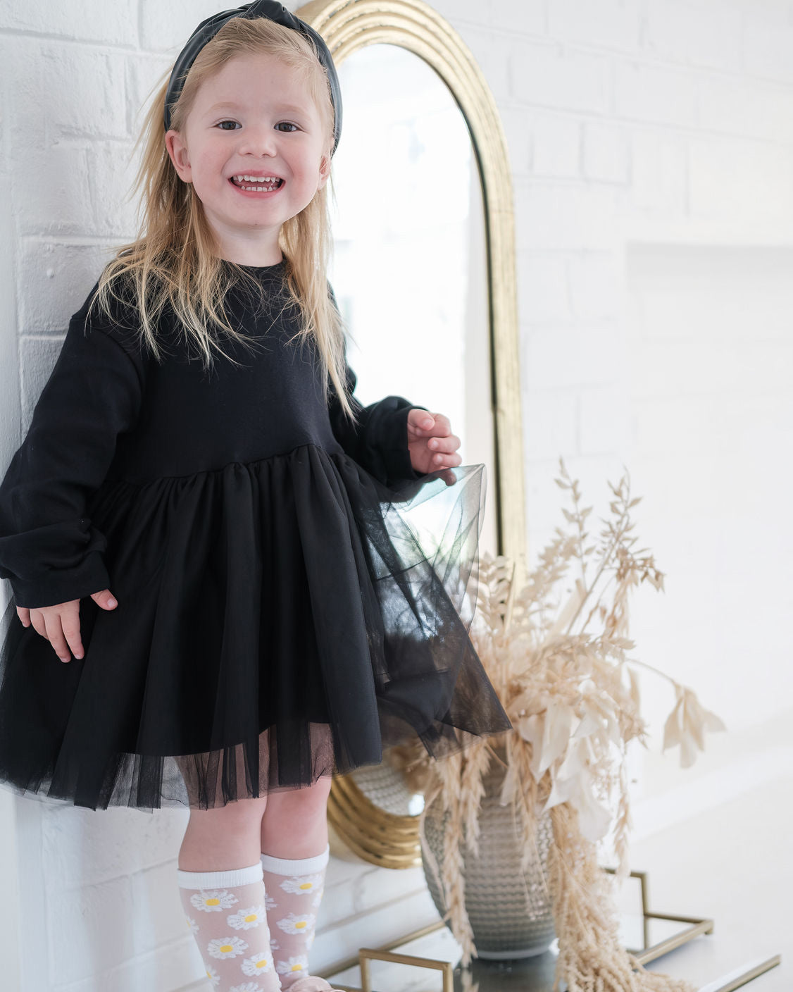 Supernova Oversized Sweatshirt Tutu Dress in Black