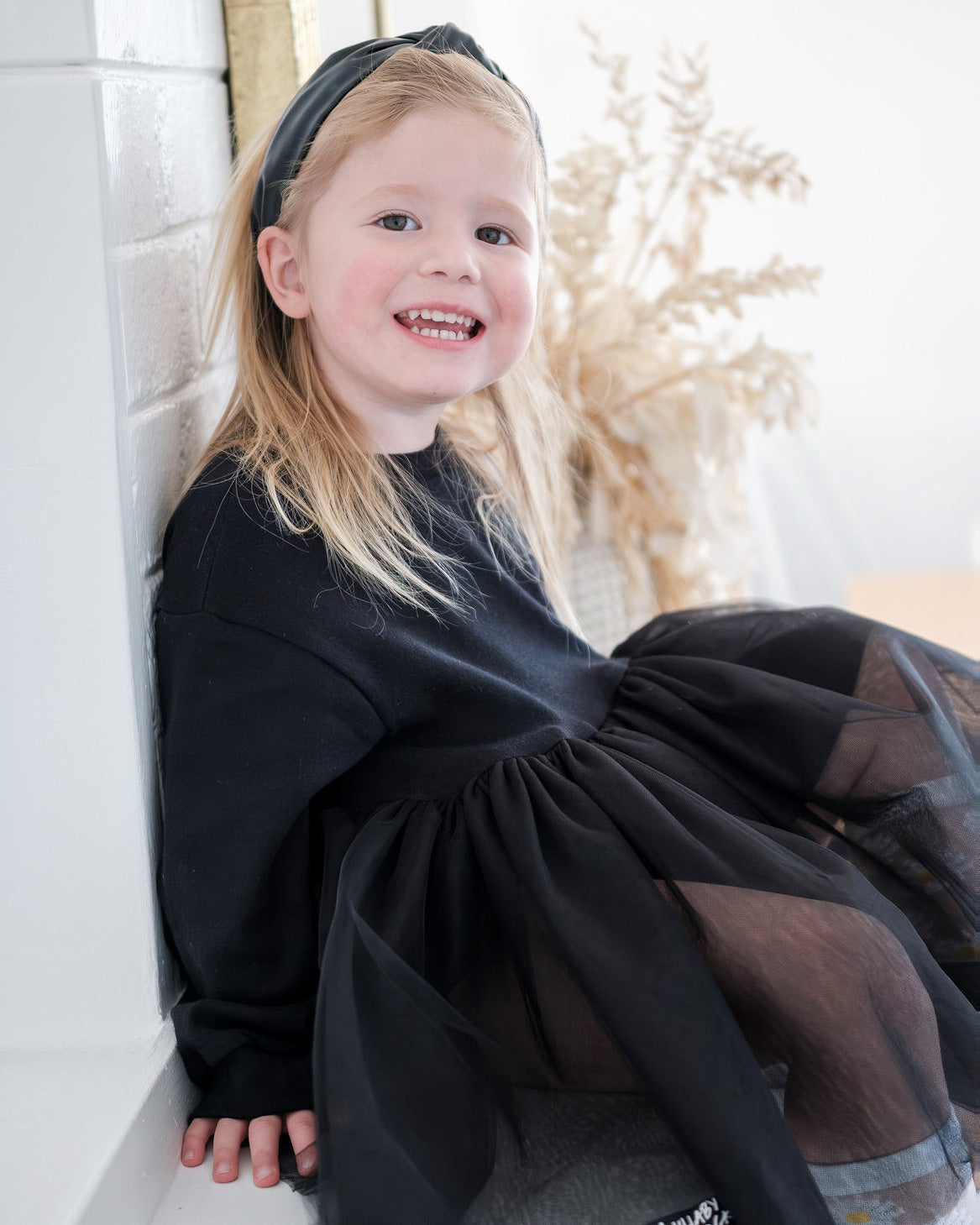 Supernova Oversized Sweatshirt Tutu Dress in Black