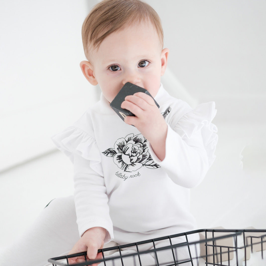 Sweet Peonie Frill - Footed Frilled Onesie