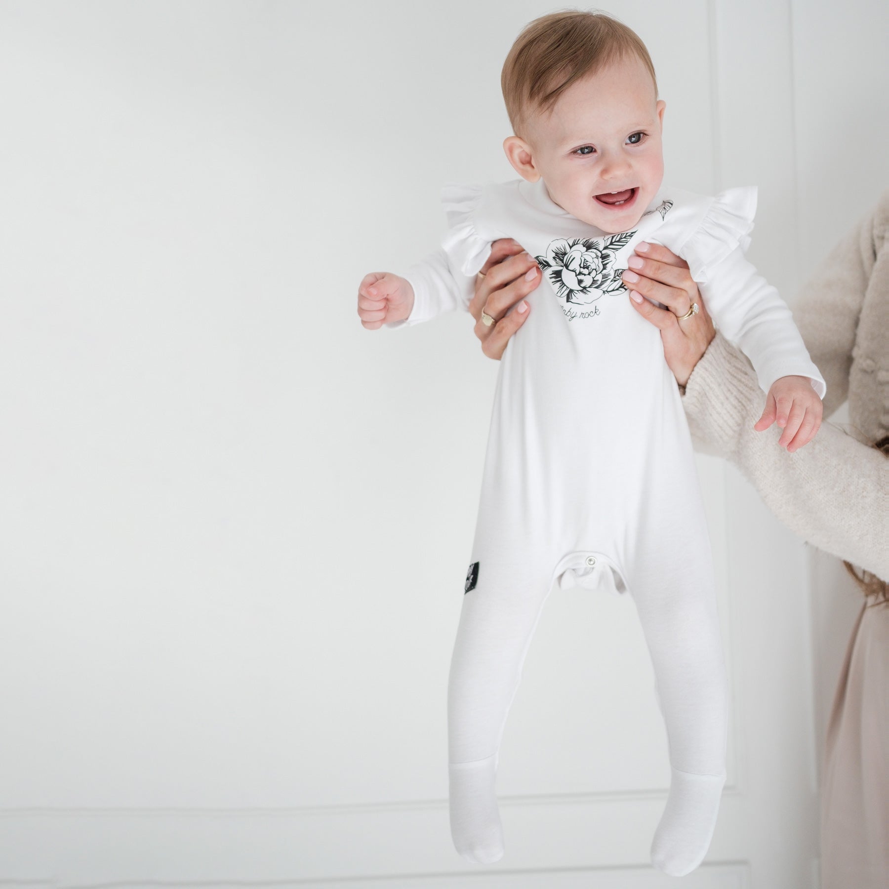 Sweet Peonie Frill - Footed Frilled Onesie
