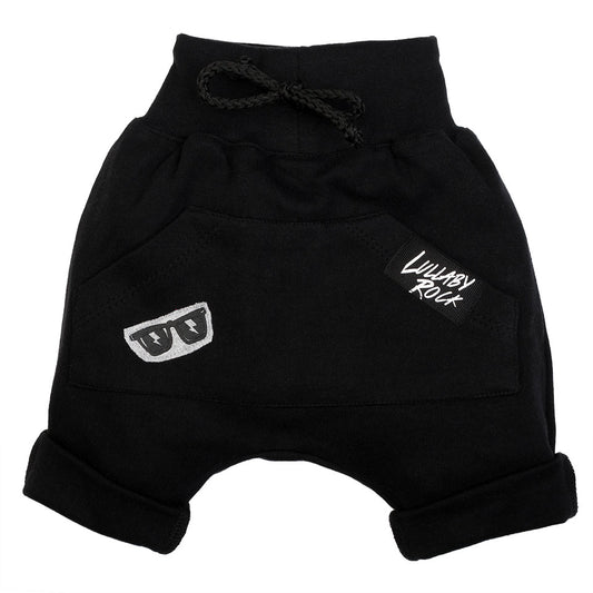 Harem Black Patch Shorts