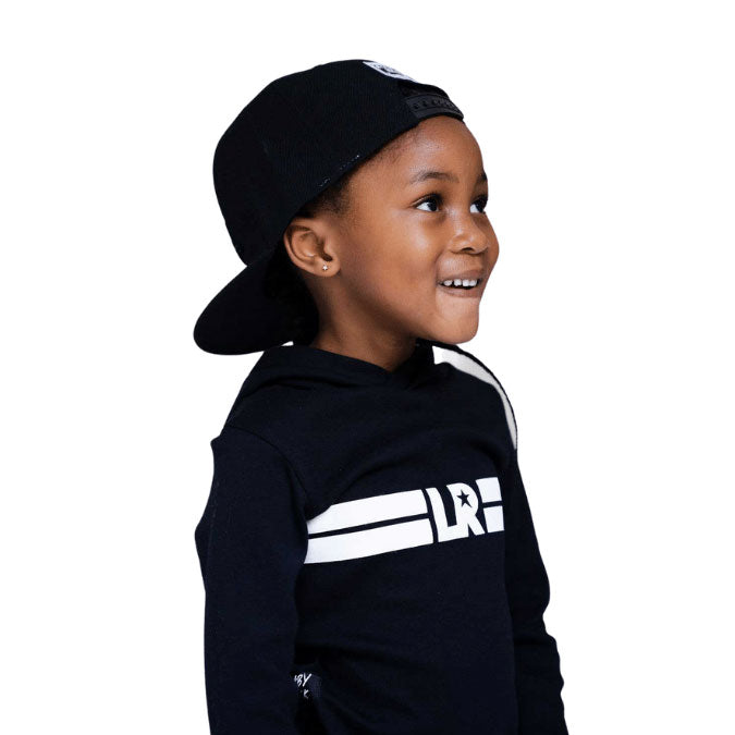 Retro Stripes Hooded Bodyvest – Black