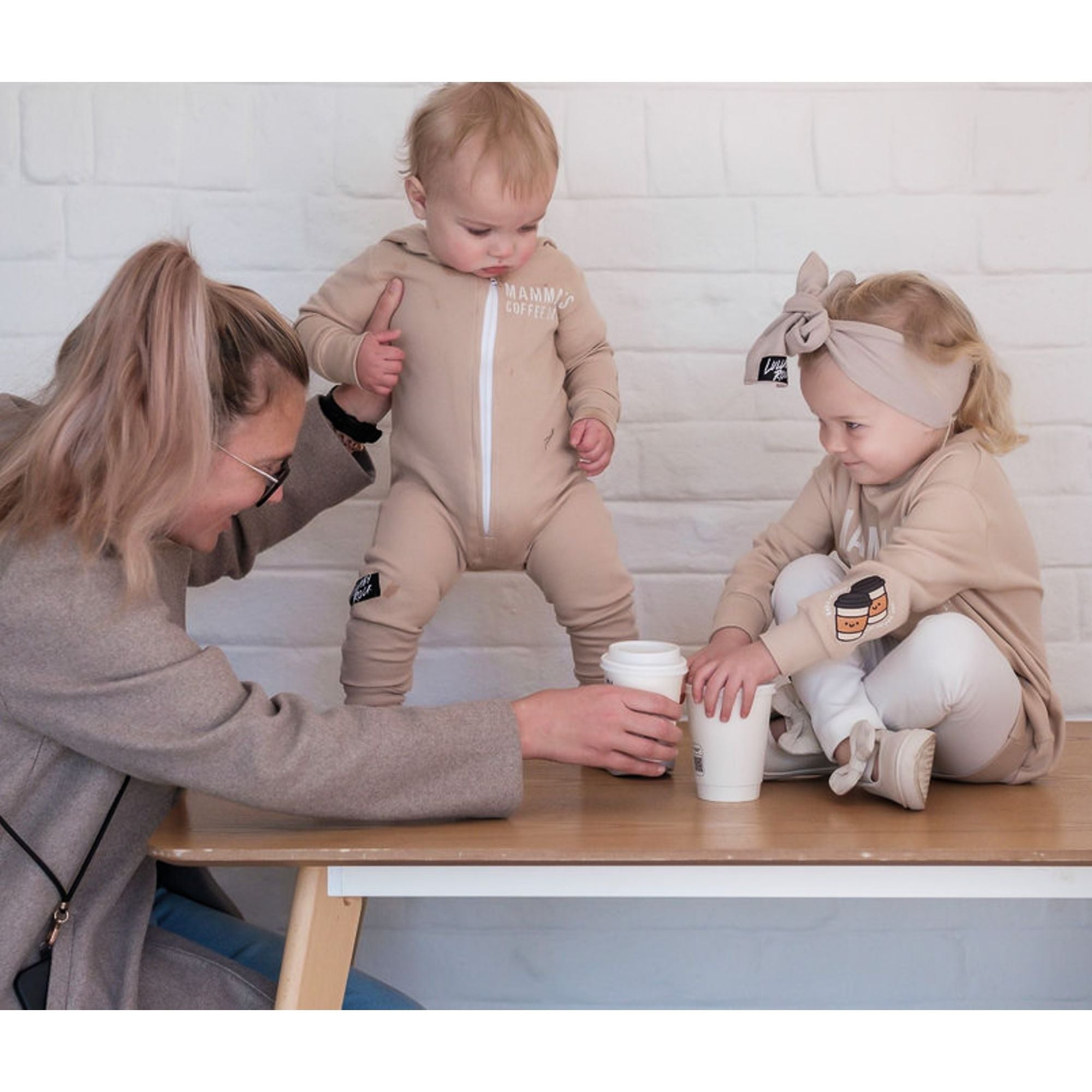 Mamma's Coffee Date - Zip Up Onesie