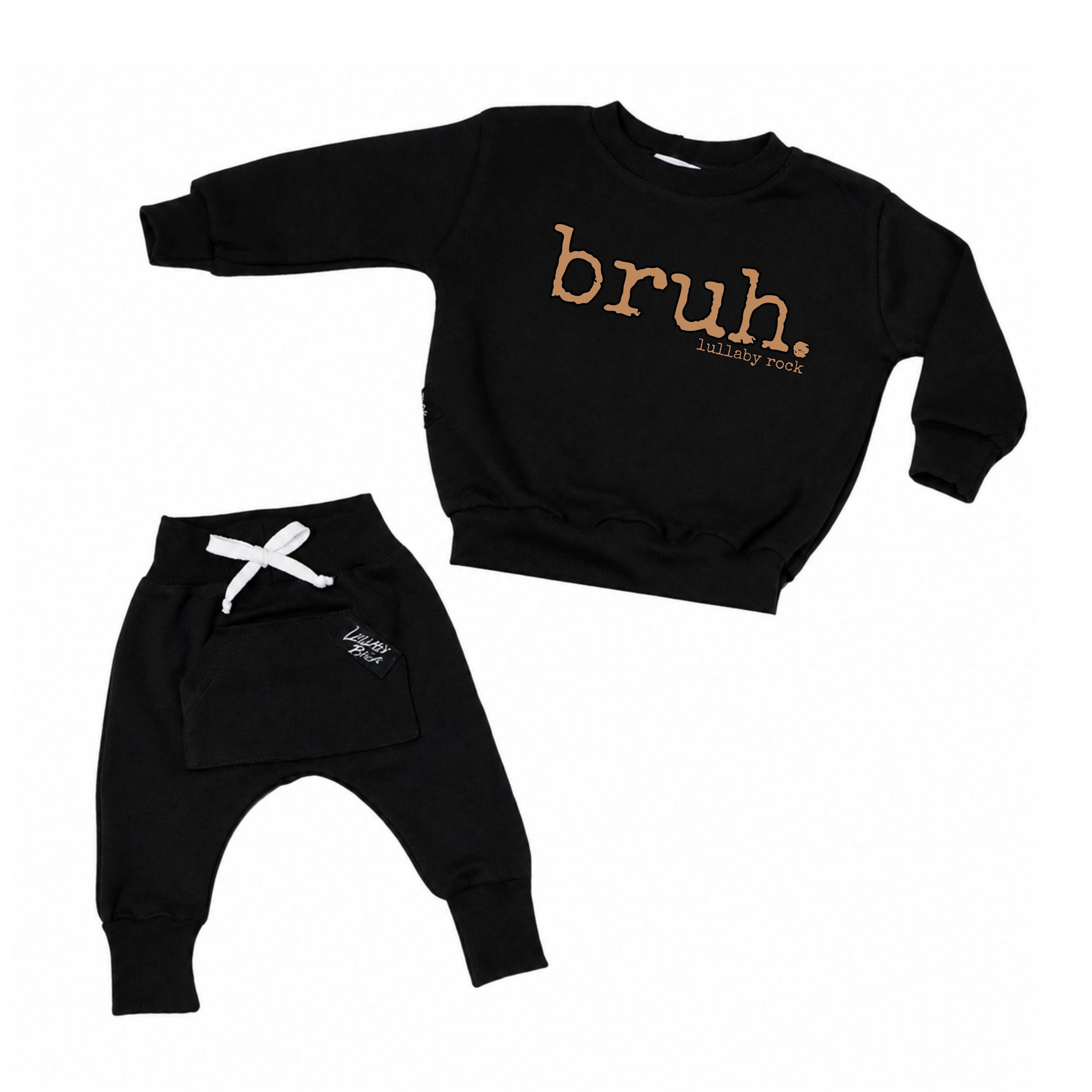 Bruh Sweatshirt & Joggers black