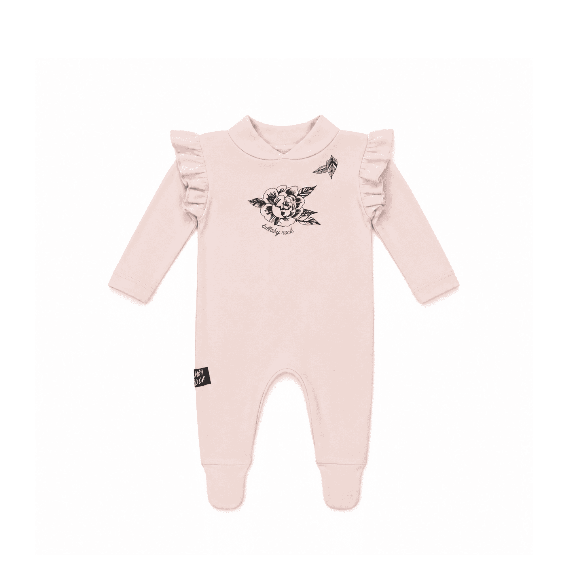 Sweet Peonie Frill - Footed Frilled Onesie Blush