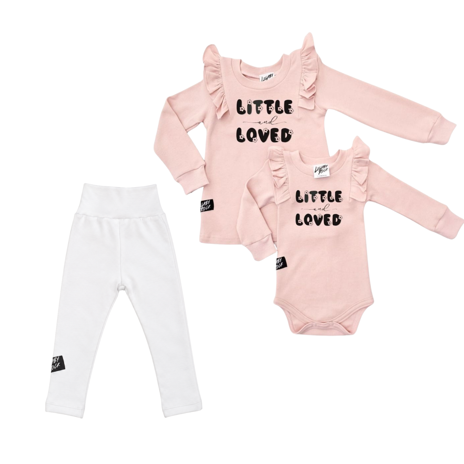 Little & Loved  white tights Set