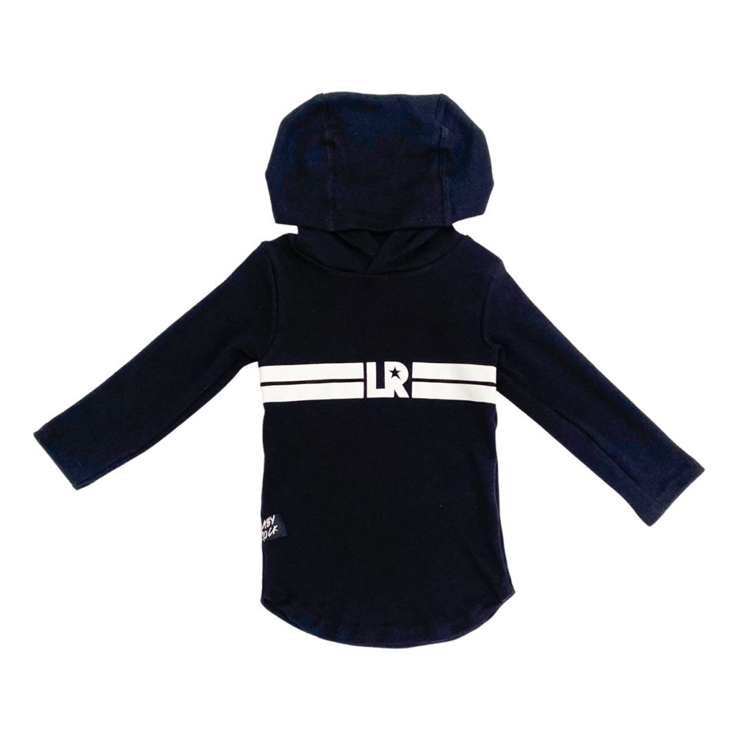 Retro Stripes Hooded Bodyvest – Black