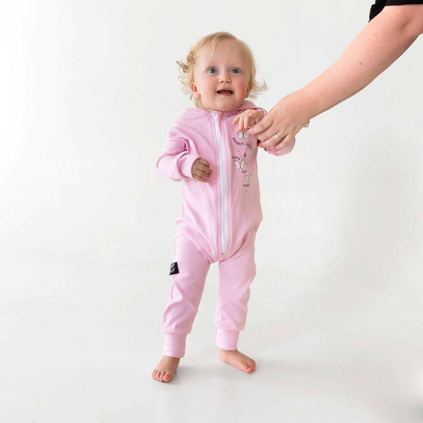 Zip-up Onesie with Hood – Butterfly Kisses