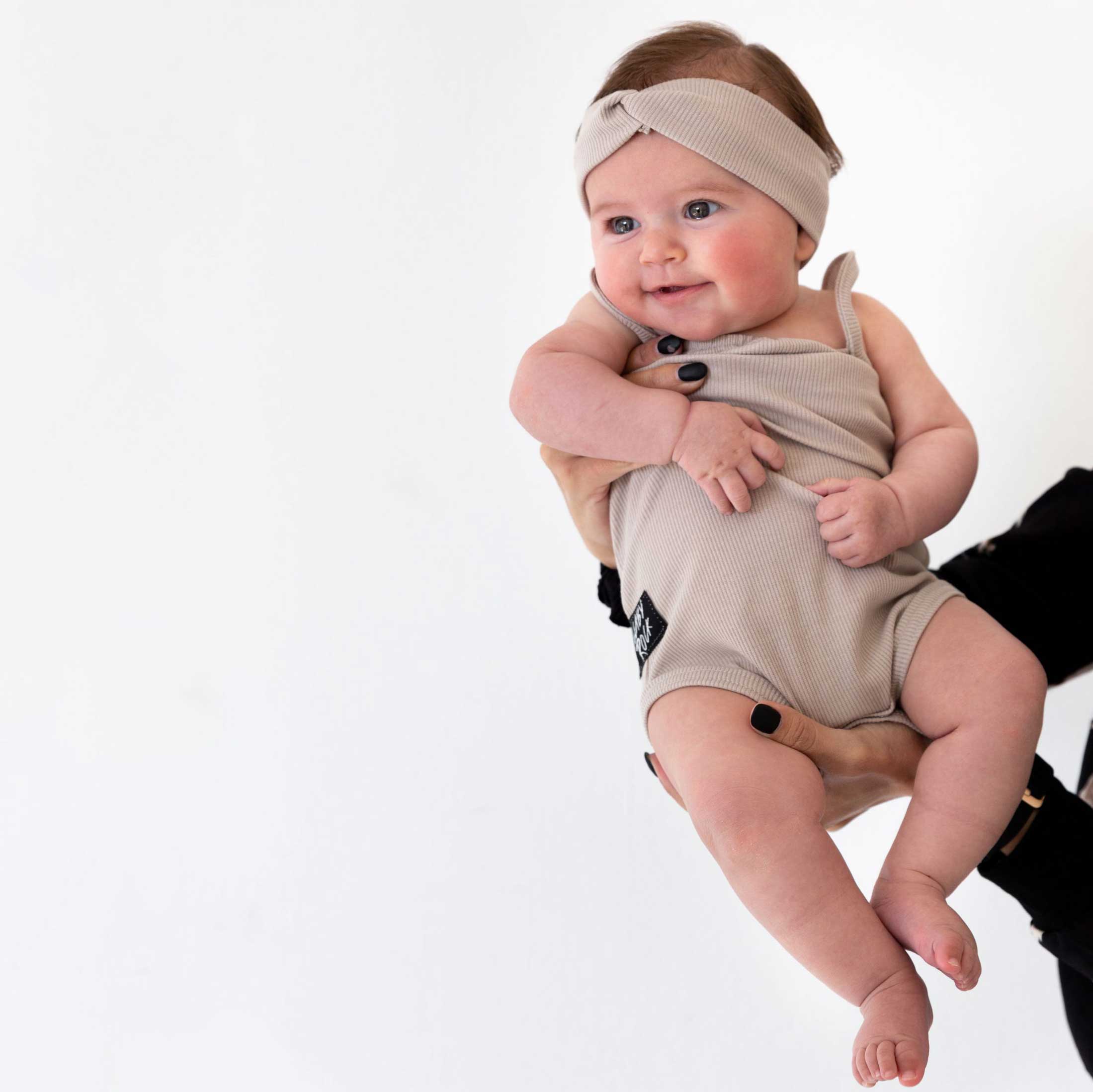 Ballet Romper & Headband Set – Stone Rib