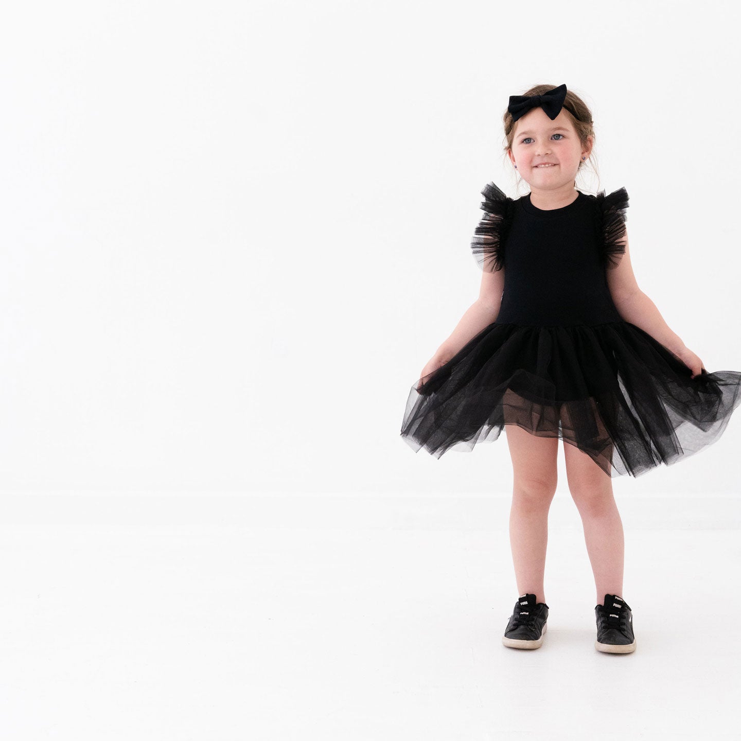 Short black tutu dress top